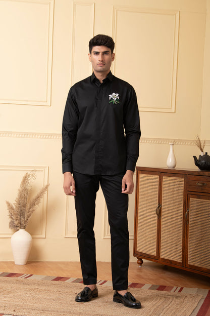 Flower Embroidery Shirt by Hilo Design - Distacart