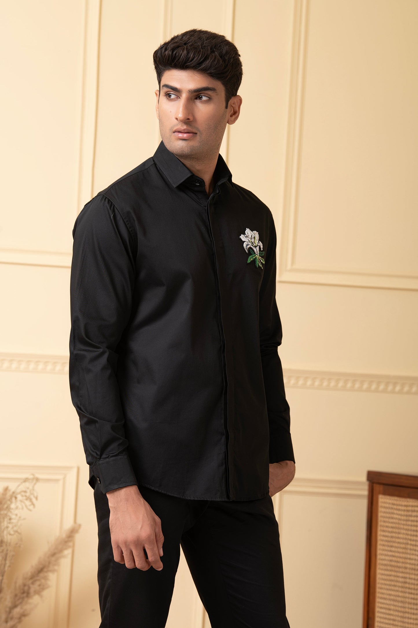 Flower Embroidery Shirt by Hilo Design - Distacart