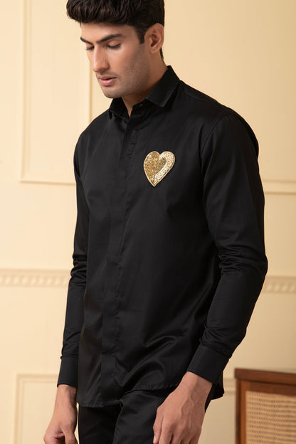 Heart Shaped Patch Shirt by Hilo Design - Distacart
