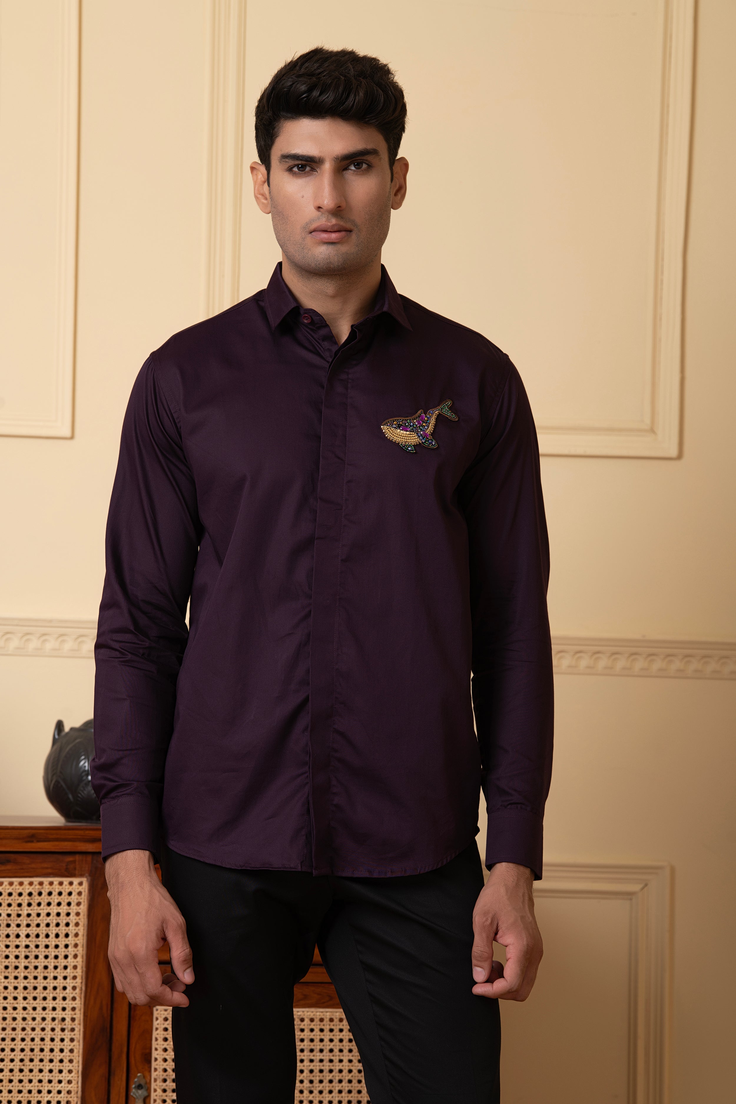 Whale Embroidery Shirt by Hilo Design