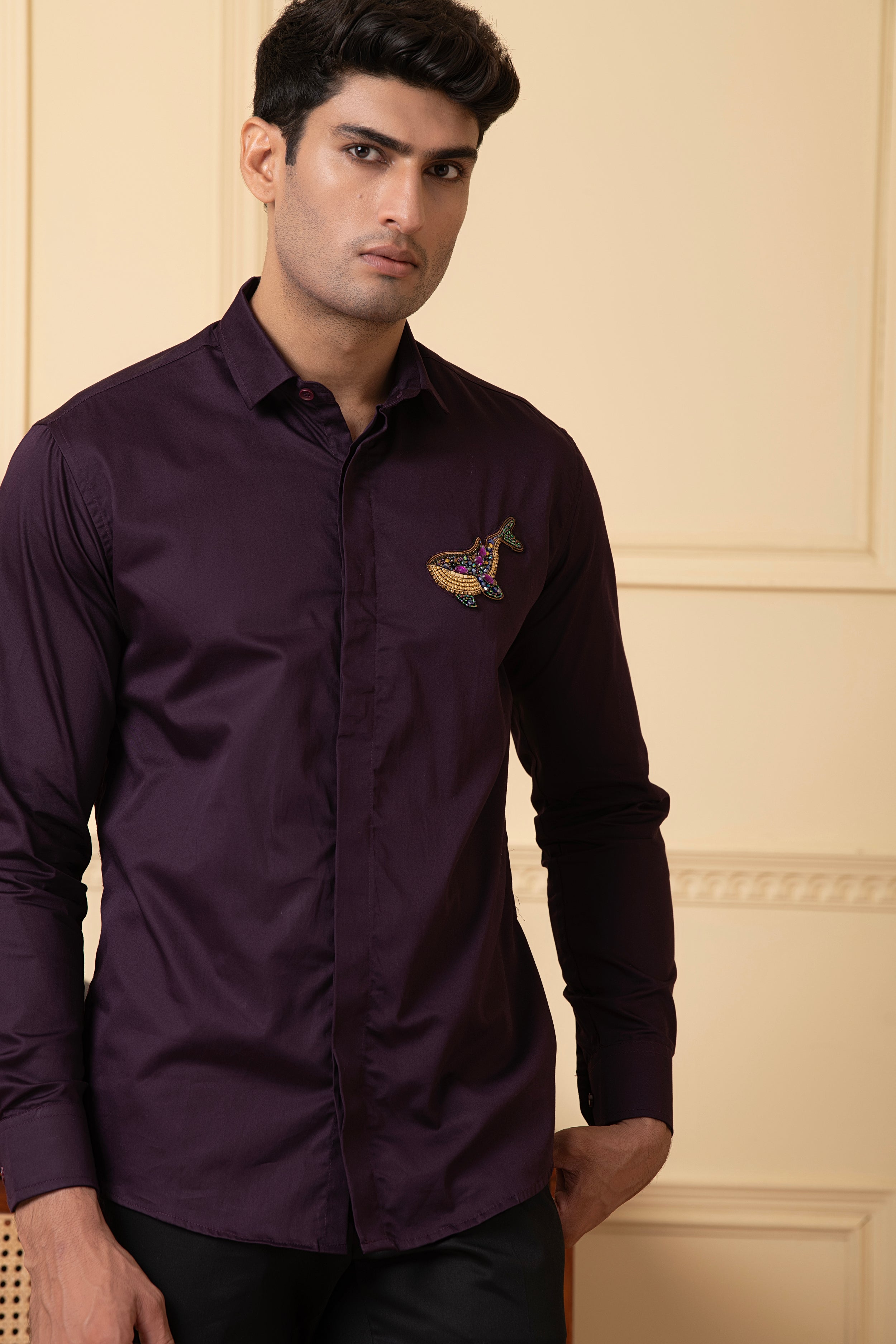 Whale Embroidery Shirt by Hilo Design - Distacart