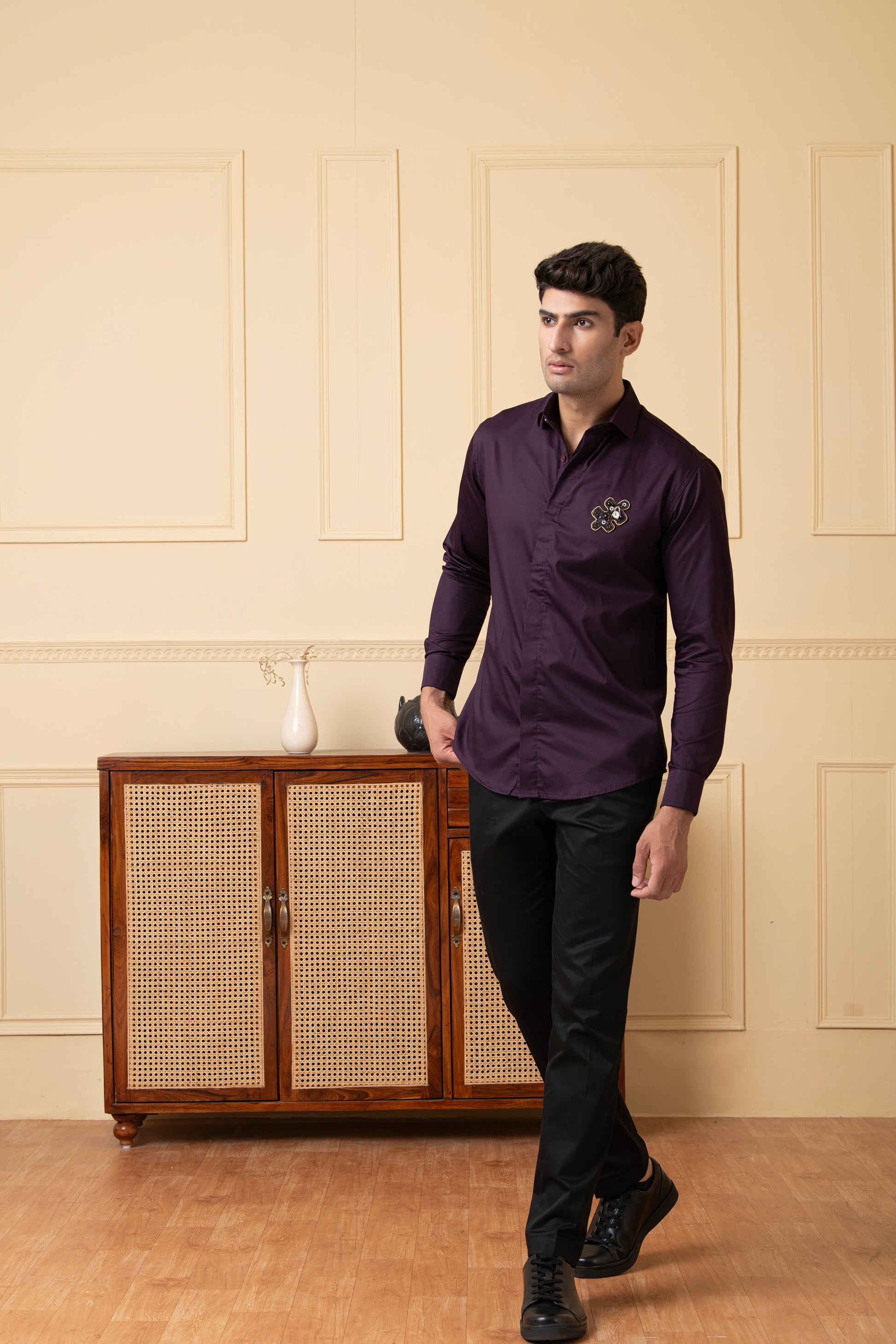 Fierce Panther Embroidered Shirt by Hilo Design - Distacart