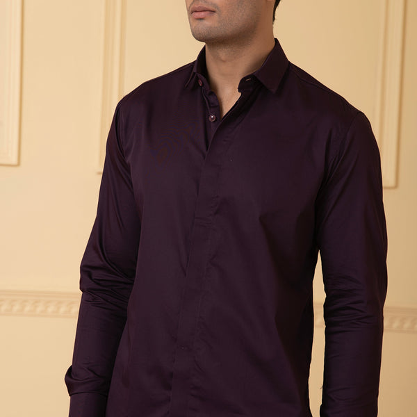 Solid Purple Plain Shirt by Hilo Design - Distacart