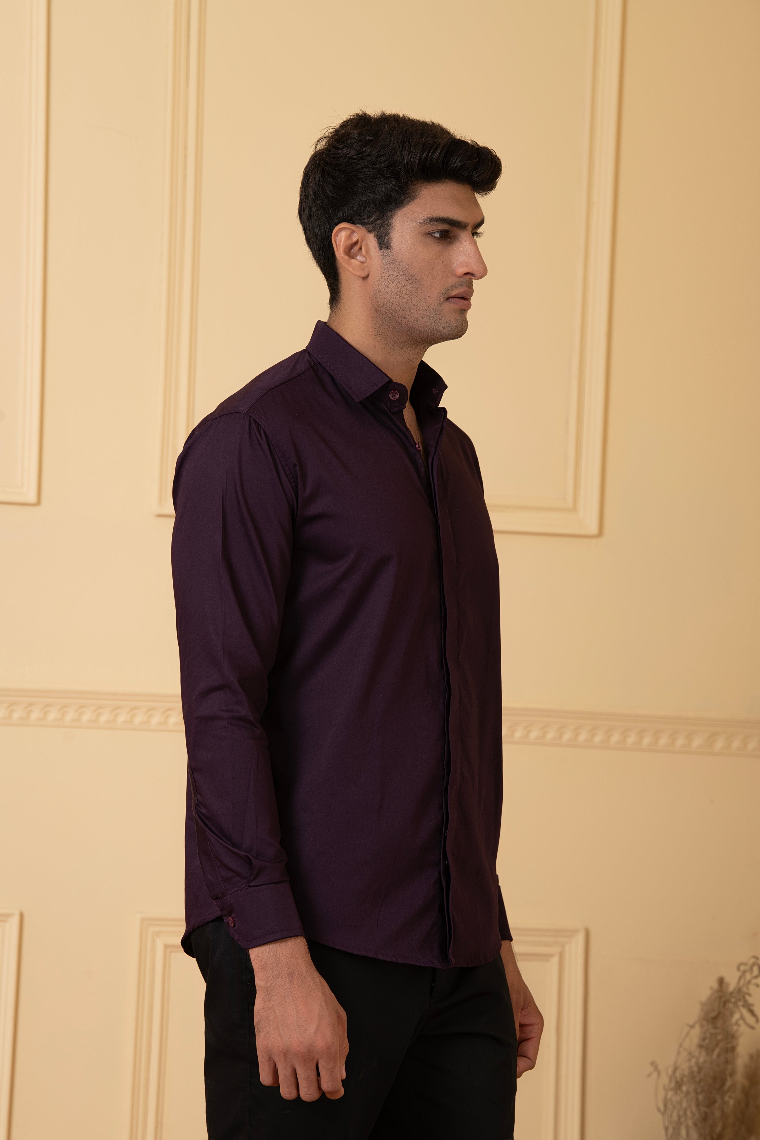 Solid Purple Plain Shirt by Hilo Design - Distacart