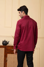 Thumbnail for Red Shirt With V-Shaped Black Strip by Hilo Design