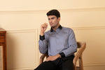 Thumbnail for Grey Shirt With Black Patch Below The Pocket, And Black Collar by Hilo Design