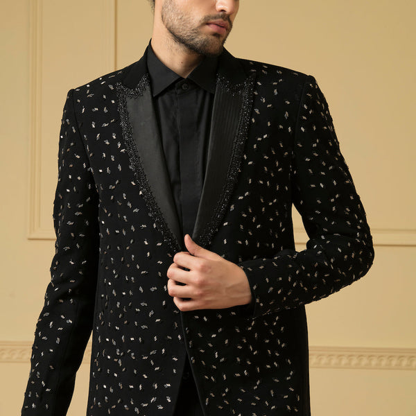 Black Beads Blazer by Hilo Design - Distacart