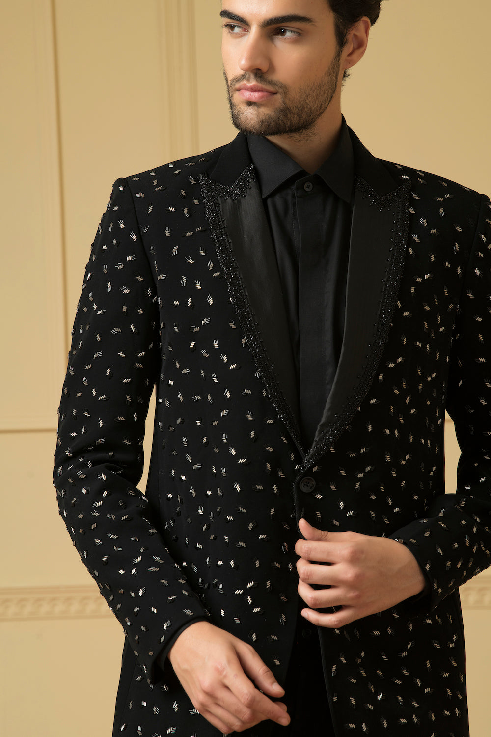Black Beads Blazer by Hilo Design - Distacart