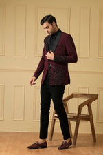 Thumbnail for Maroon Beads Blazer by Hilo Design