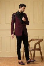 Thumbnail for Maroon Beads Blazer by Hilo Design