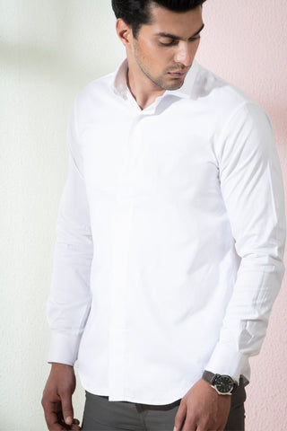 Bianco Solid White Shirt by Hilo Design - Distacart