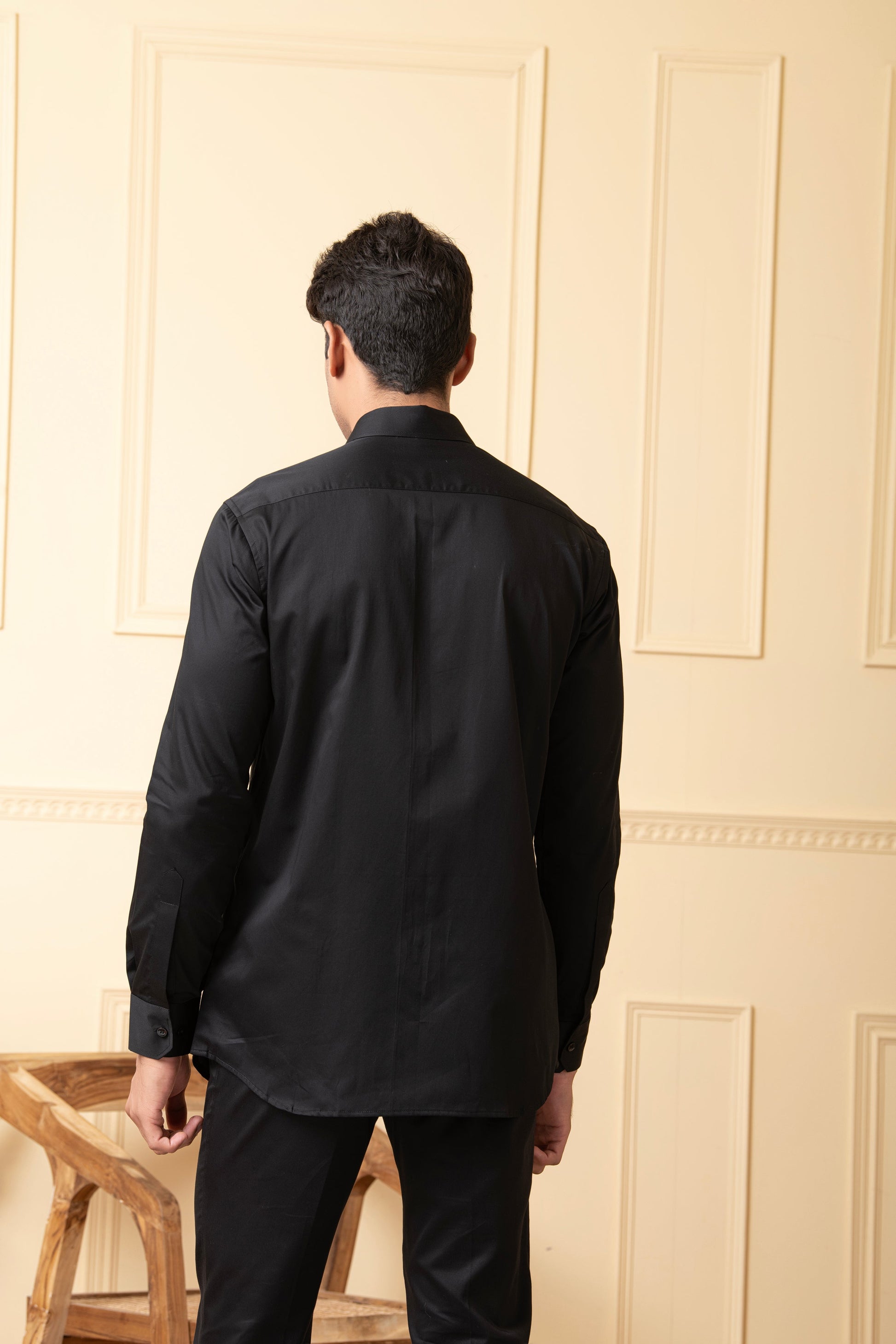 Black Shirt With Grey Patch Box by Hilo Design - Distacart