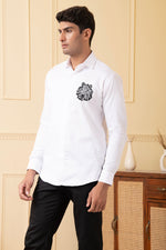 Thumbnail for Zebra Embroidery White Shirt by Hilo Design