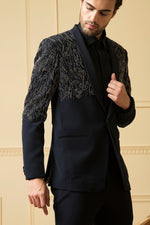 Thumbnail for Blue Shawl Collar Blazer by Hilo Design