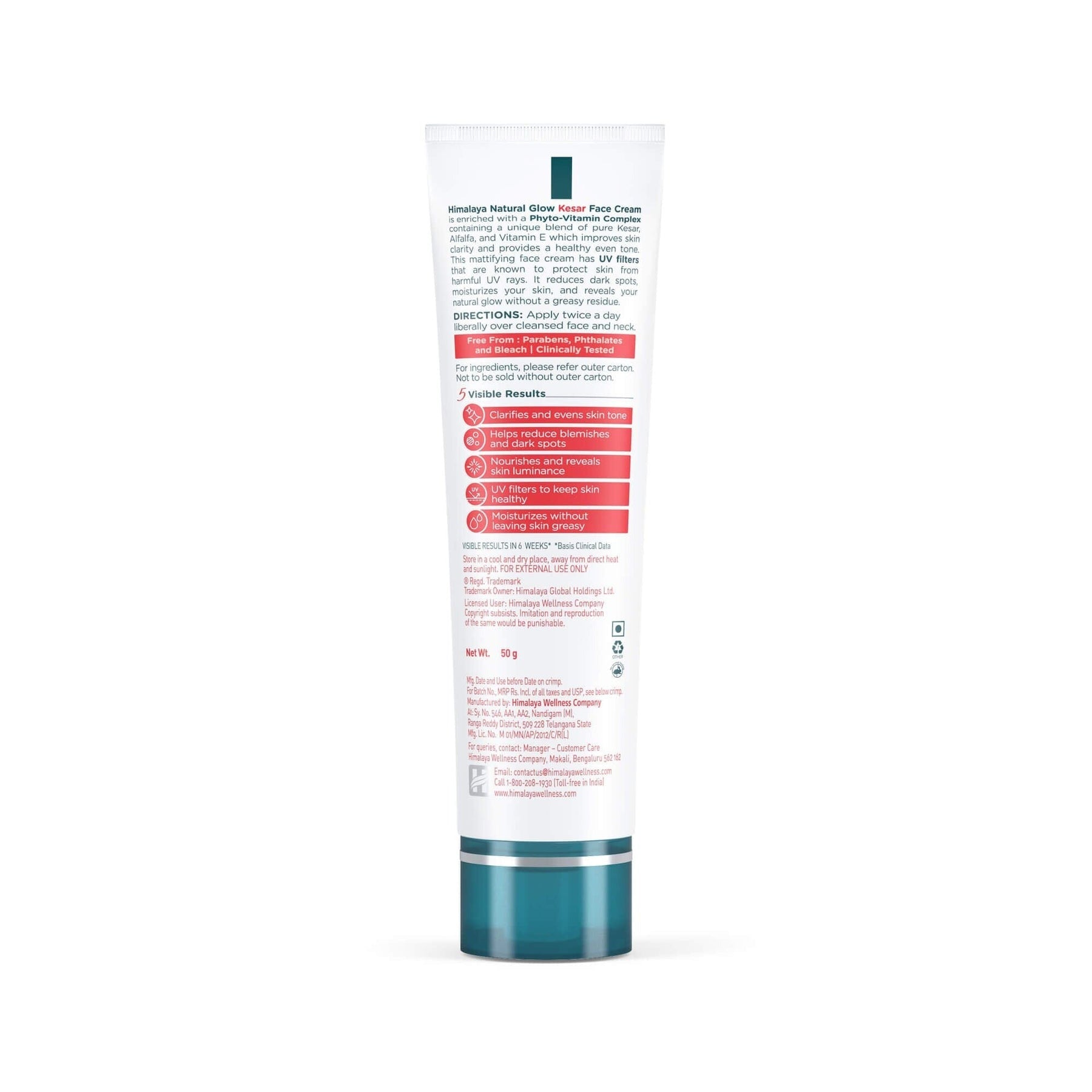 Himalaya Natural Glow Face Cream - Saffron - Distacart