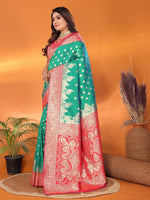 Thumbnail for Joban Fashion Banarasi Light Green Woven Soft Silk Saree