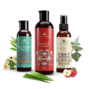 Avimee Herbal Anti Dandruff Kit - Oil, Scalp Spray, and Cleanser, Fights Dandruff & Moisturises Scalp Naturally - Distacart