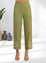 Thumbnail for Joban Fashion Green Silk Embroidered Readymade Cord Set - Distacart
