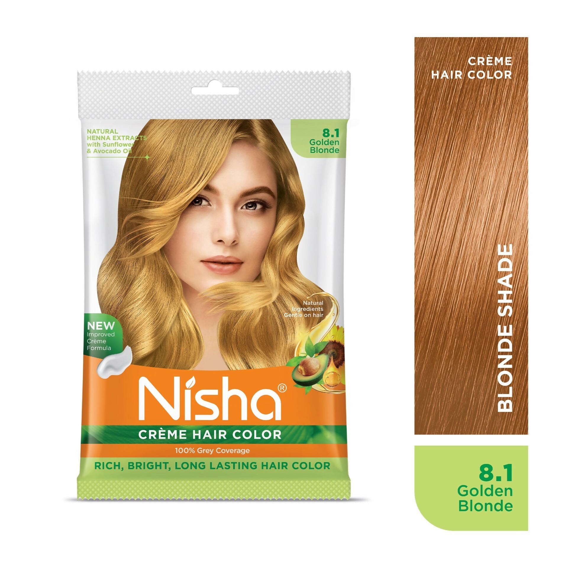 Nisha Creme Hair Color for Women - Golden Blonde - Distacart