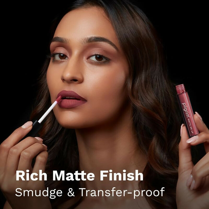 Pilgrim Liquid Matte Lipstick with Hyaluronic Acid - Blushing Nude - Distacart