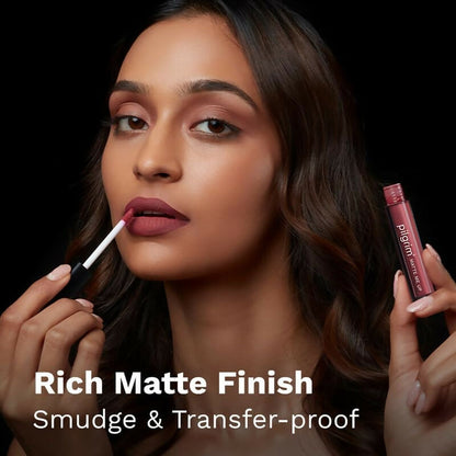 Pilgrim Liquid Matte Lipstick with Hyaluronic Acid - Blushing Nude - Distacart