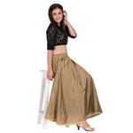Thumbnail for Asmaani Olive Green Color Golden Zari Work Maxi Skirt
