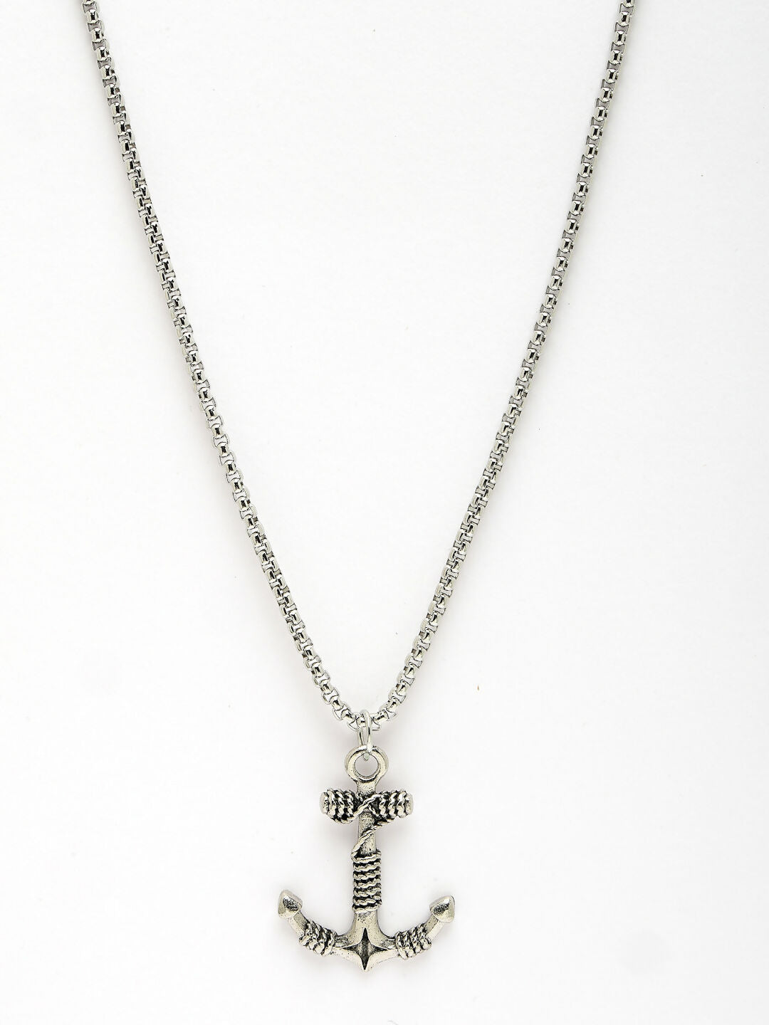 NVR Men's Silver-Plated Stainless Steel Pendant with Chain - Distacart