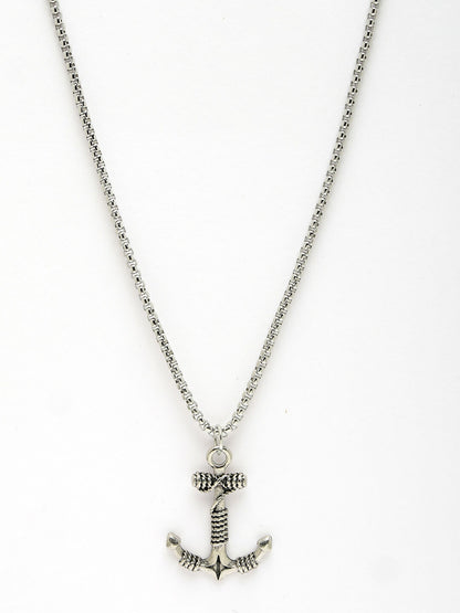 NVR Men's Silver-Plated Stainless Steel Pendant with Chain - Distacart