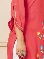 Thumbnail for Yufta Hot Pink Hand Painted Straight Kurta