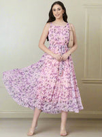 Thumbnail for Souchii Floral Chiffon Dress