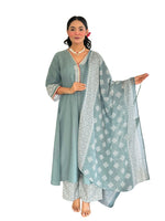 Thumbnail for The52 Women's Beautiful Rayon Fabric Embroidery Work A-Line Kurta Pant and Dupatta Set - Distacart