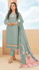 Anaita Sky Blue Cambric Cotton Stitched Suit with Embroidery & Sequence Work - Distacart