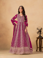 Thumbnail for Anaita Rani Pink Faux Georgette Stitched Anarkali Suit with Heavy Embroidery Work - Distacart