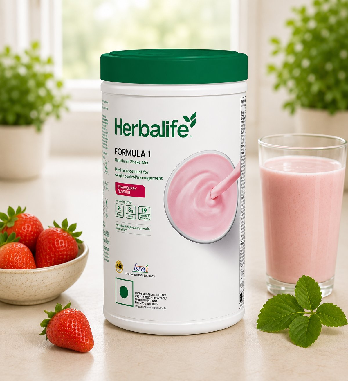 Herbalife Formula 1 Nutritional Shake Mix - Strawberry Flavor - Dista