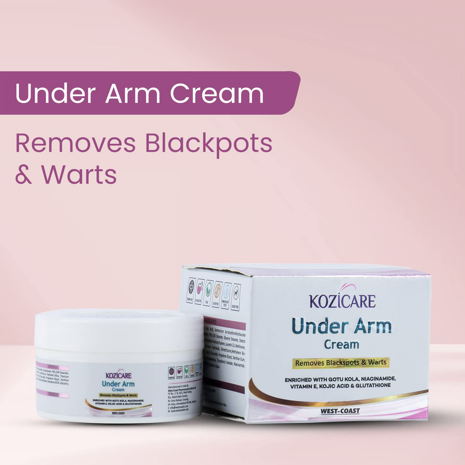 Healthvit Kozicare Under Arm Cream For Remove Black Spots & Warts - Distacart