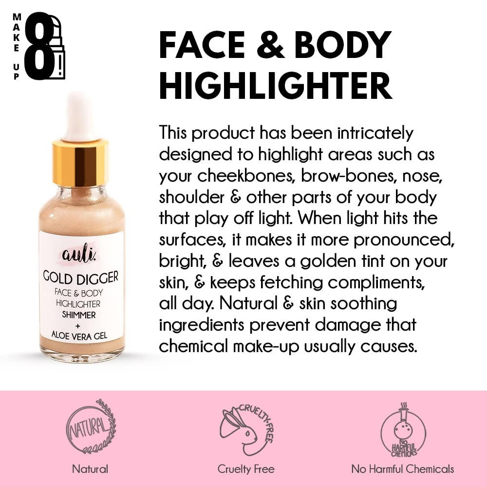 Auli Gold Digger Face & Body Highlighter - Distacart