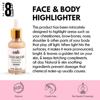 Auli Gold Digger Face & Body Highlighter - Distacart