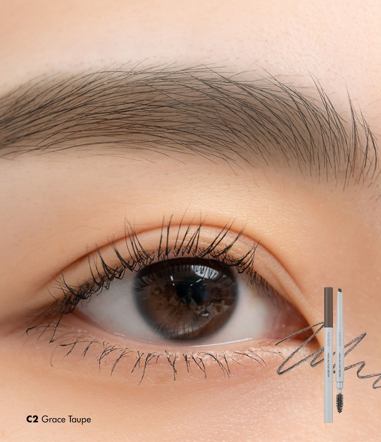 Rom&nd Han All Flat Brow - C2 Grace Taupe - Distacart