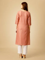 Thumbnail for Jyoti Fashion Women's Gajri Cotton Blend Embroidered Kurta Pant Set - Distacart