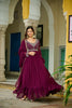 Joban Fashion Maroon Georgette Sequence Embroidery Work Kurta Set - Distacart