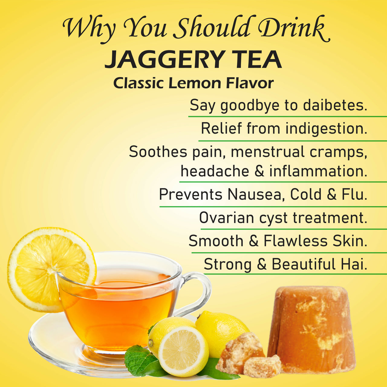 Naivedyam Classic Lemon Flavour Jaggery Tea - Distacart