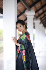 Thumbnail for Black Pure Silk Woven Design Saree with Unstitched Blouse - Hiral Fashion - Distacart