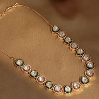Thumbnail for Kundan and Diamond Neckpiece with Meenakari (Gold) - Ruby Raang - Distacart