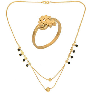AanyaCentric Gold-plated Mangalsutra & Ring Set - Distacart