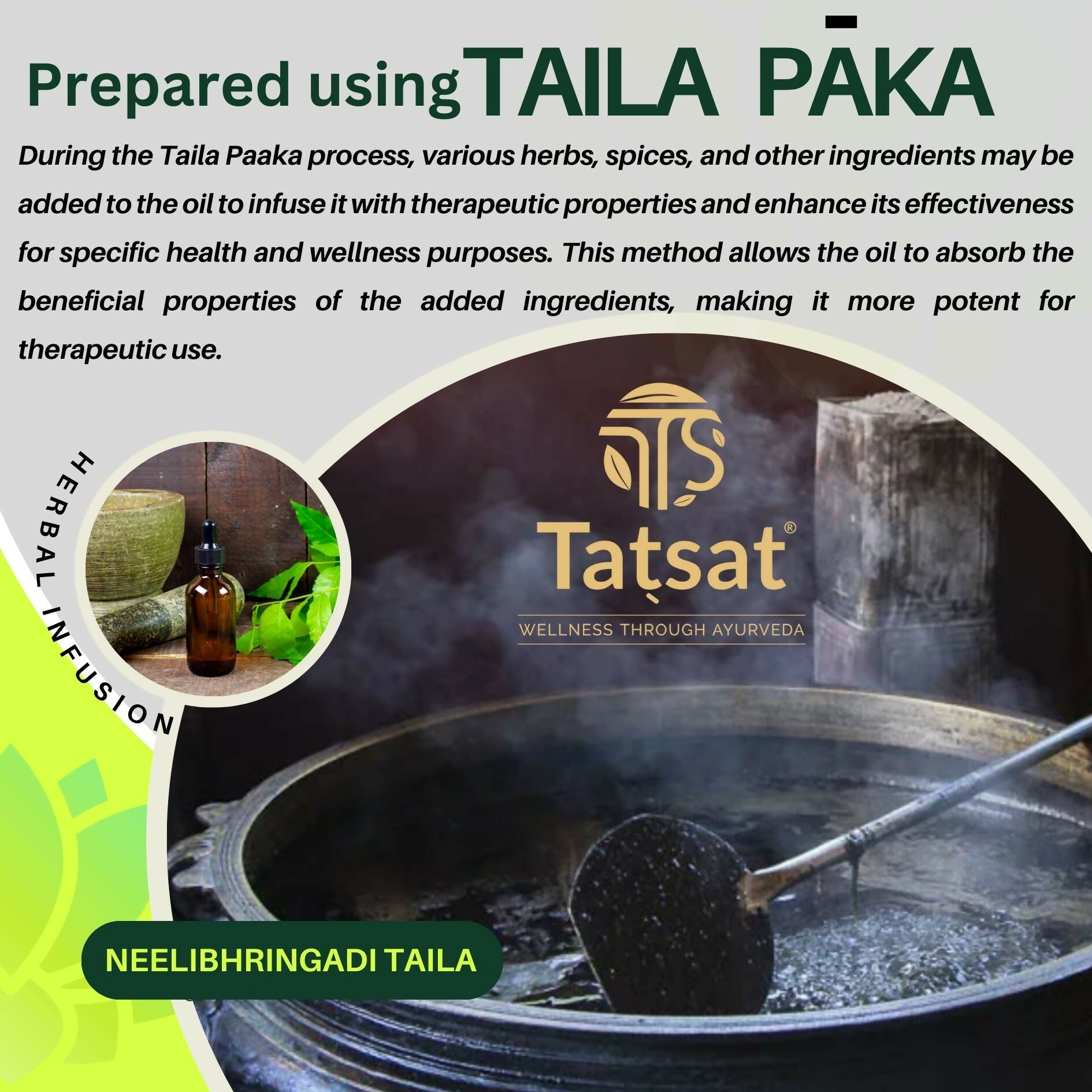 Tatsat Neelibhringadi Classical Ayurvedic Hair Oil For Lush Black Hair - Distacart