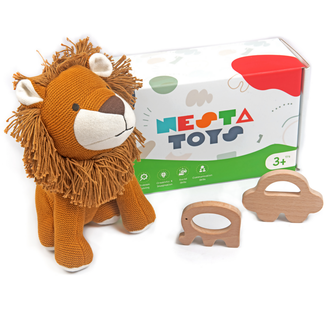 New Born Gift - Lion, Elephant Teether and Car Teether 1