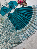 Thumbnail for Preksha Creation Indian Namarari Special Sky Blue Women Digital Print and 9 mm Sequence work Lehenga Choli - Distacart