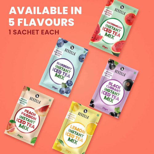 Bevzilla 5 Flavoured Iced Tea Sachets + Shaker