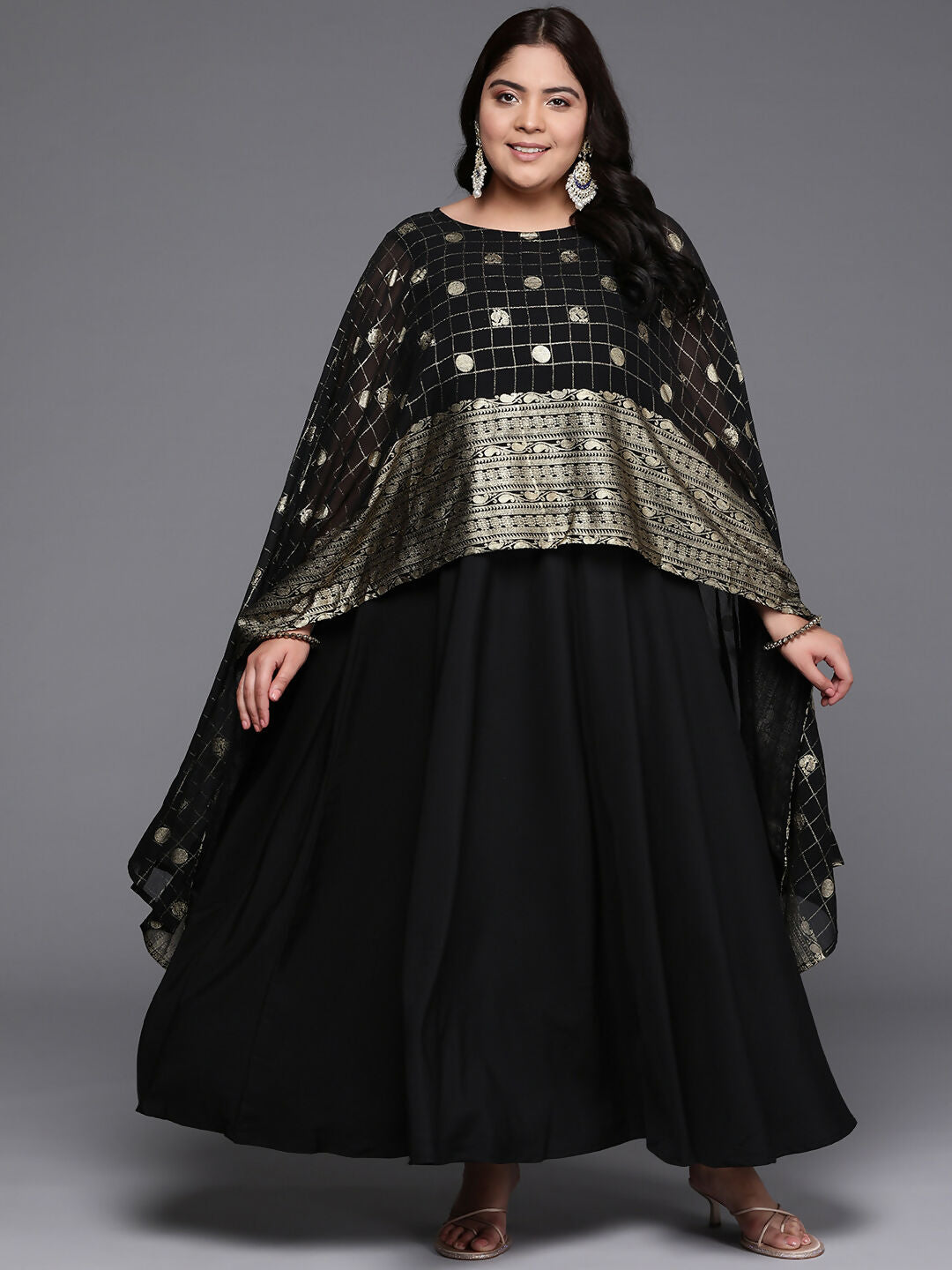Ahalyaa Women's Traditional wear Ethnic Dress - Black - Distacart