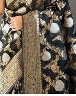 Thumbnail for Preksha Creation Banarasi Soft Silk Women Black Saree - Distacart